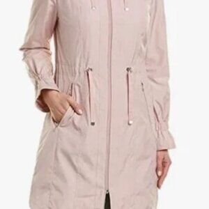 NWT Cole Haan Packable Pink Rain Coat Petite Small